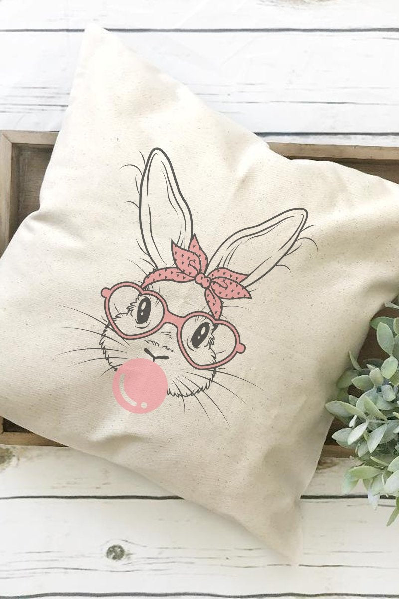 Sassy Glasses Bunny Decorative Pillow Cover - Wholesale Accessory Market