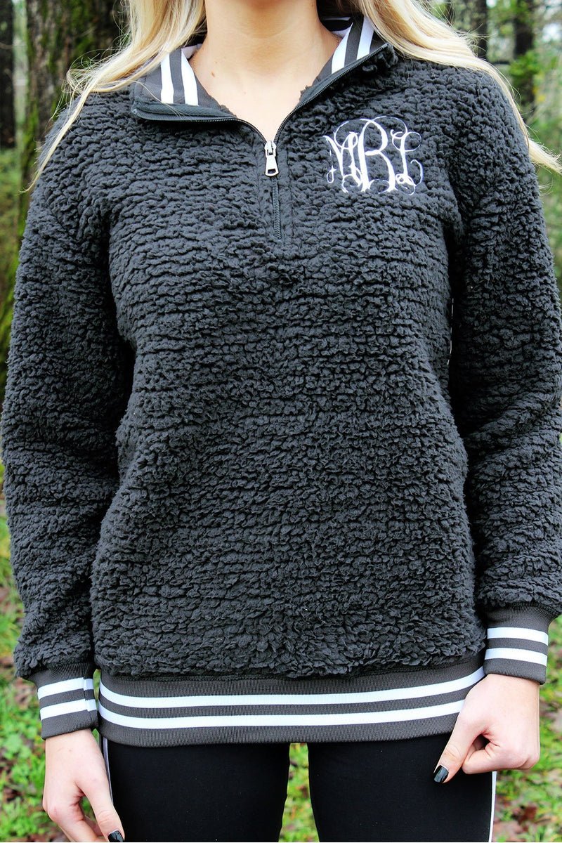 Monogrammed Sherpa Pullover