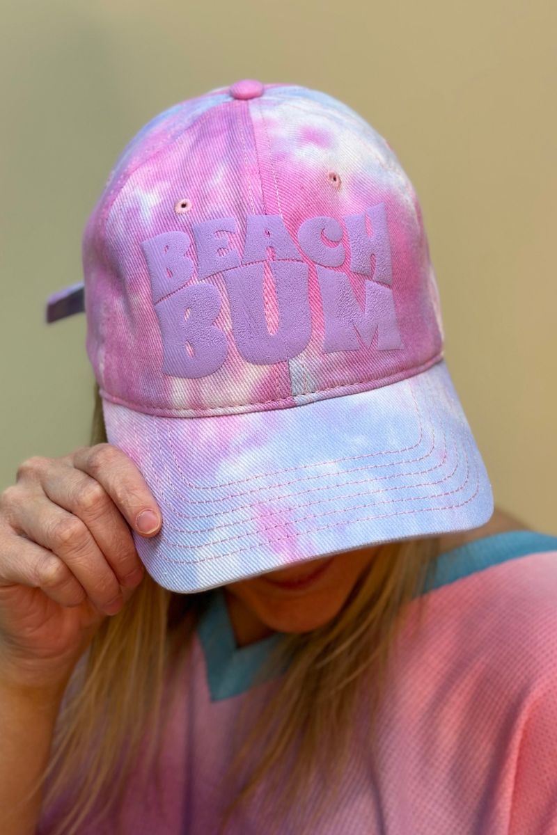 Beach Bum Puff Vinyl Cotton Candy Tie Dyed Cap | Wholesale Accessory Market