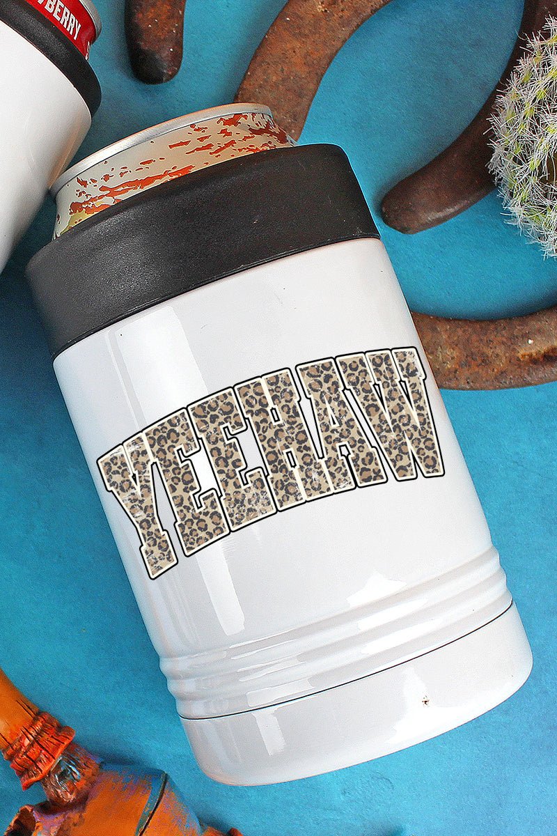 Arched Yeehaw Leopard Stainless Steel Hugger 12oz - Wholesale Accessory Market
