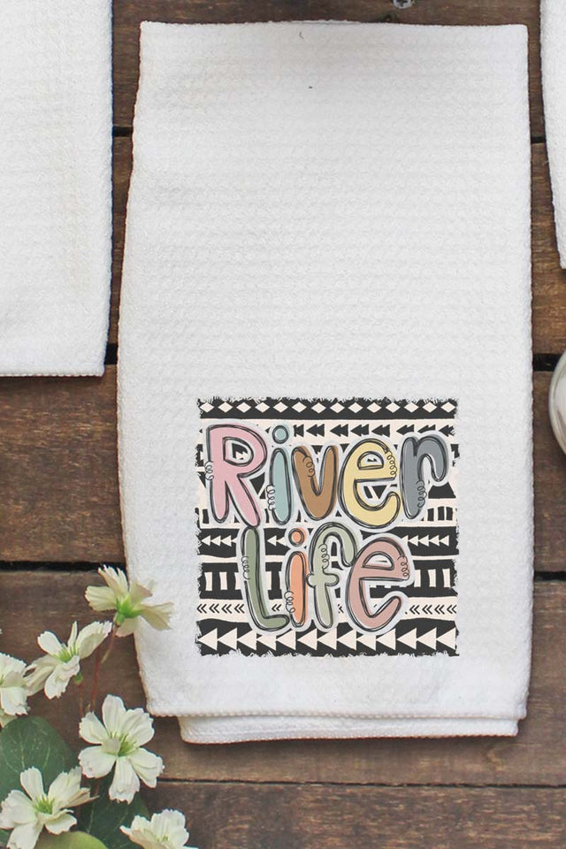 Aztec River Life Waffle Kitchen Towel - Wholesale Accessory Market