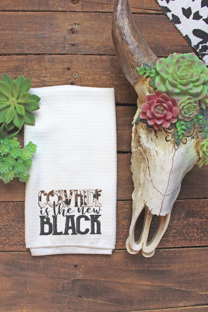 Cowhide Is The New Black Waffle Kitchen Towel Wholesale Accessory Market