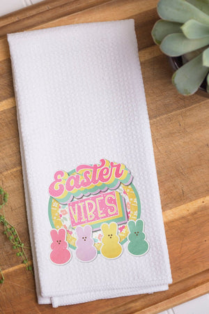 Easter Vibes Waffle Kitchen Towel - Wholesale Accessory Market