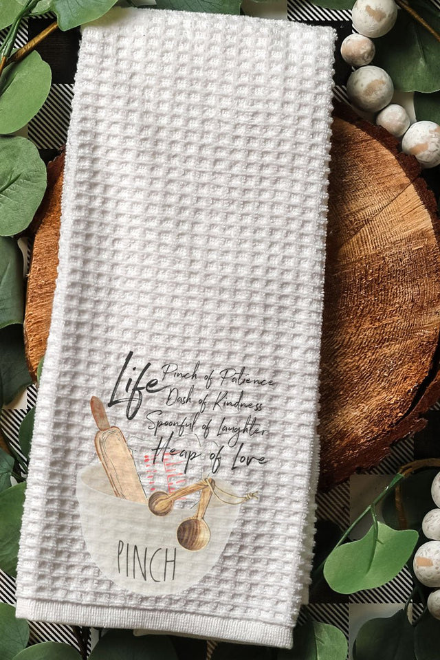 Kitchen Life Quotes Waffle Kitchen Towel - Wholesale Accessory Market