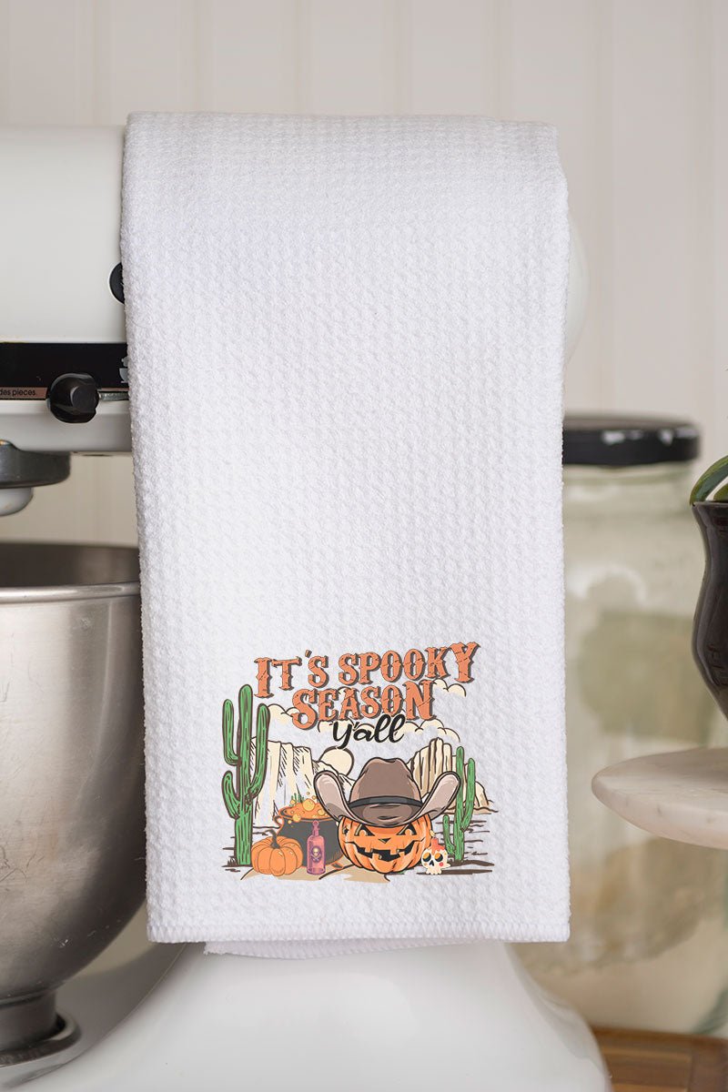 Spooky Season Country Pumpkin Waffle Kitchen Towel - Wholesale Accessory Market