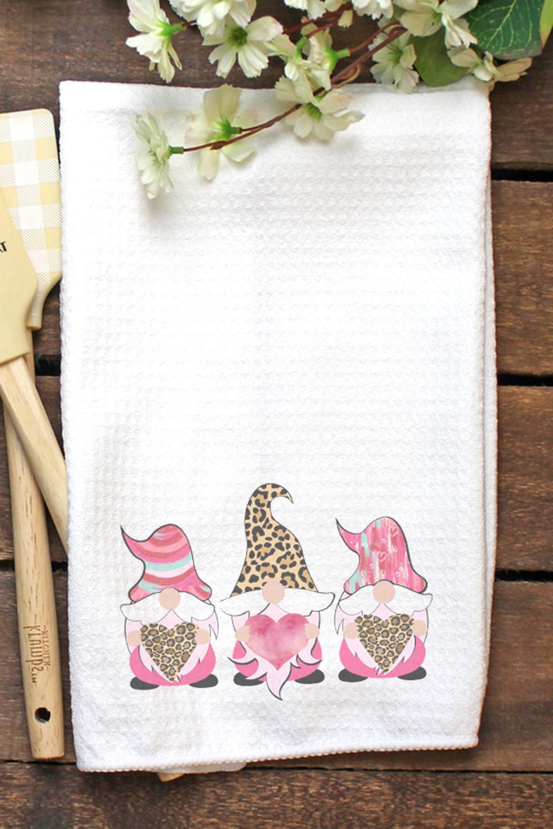 Valentine Gnomes Waffle Kitchen Towel - Wholesale Accessory Market