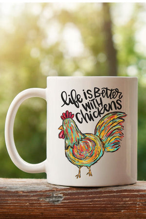 Better With Chickens White Mug - Wholesale Accessory Market