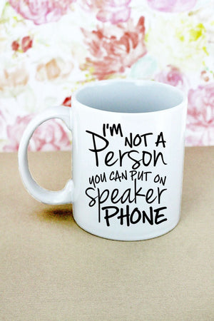 Not Made For Speakerphone White Mug - Wholesale Accessory Market
