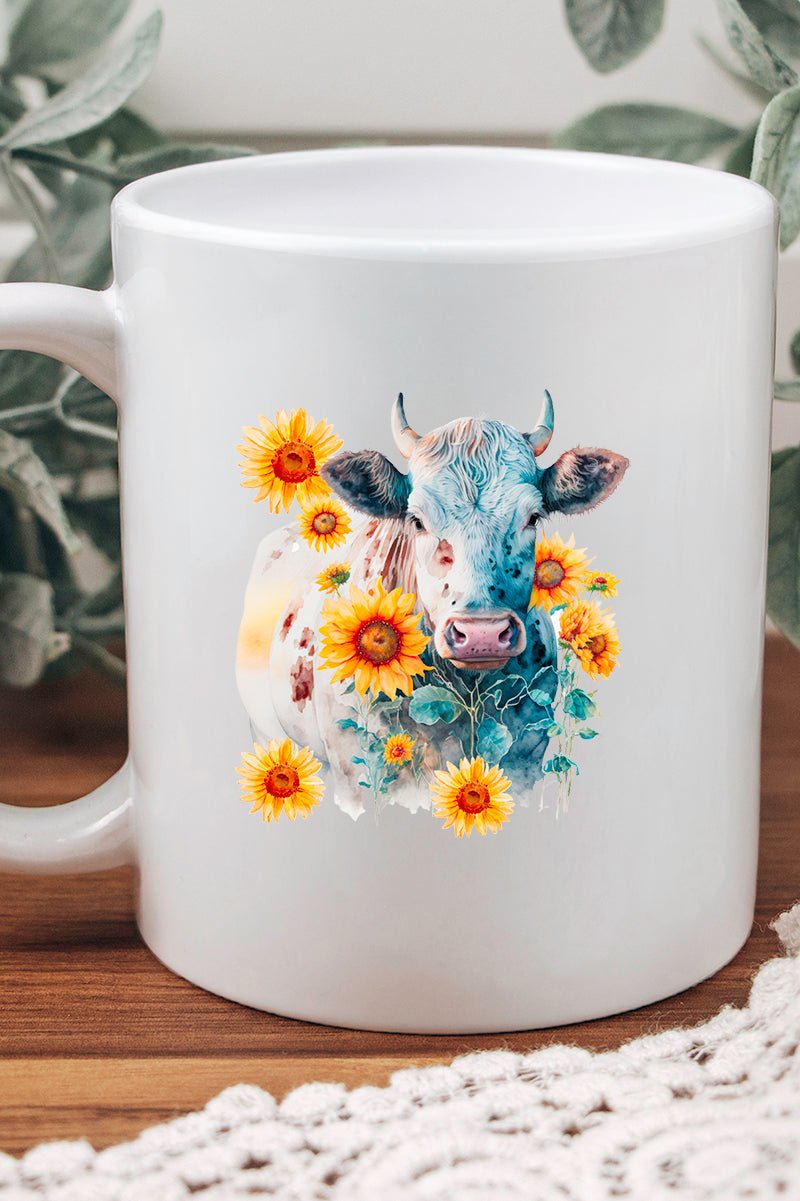 Sunflower Heifer White Mug - Wholesale Accessory Market