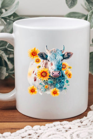 Sunflower Heifer White Mug - Wholesale Accessory Market