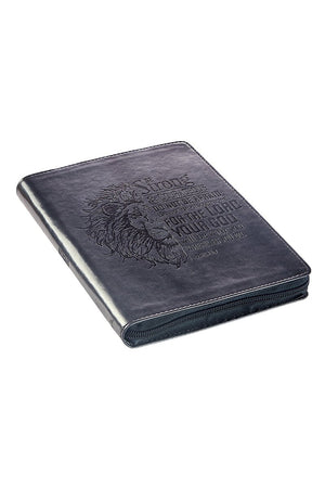 Joshua 1:9 'Strong & Courageous' LuxLeather Zippered Journal - Wholesale Accessory Market