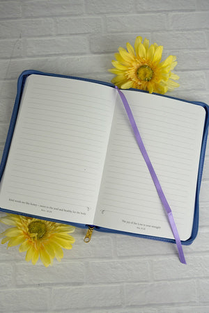 Through Him Purple Floral LuxLeather Zippered Journal - Wholesale Accessory Market