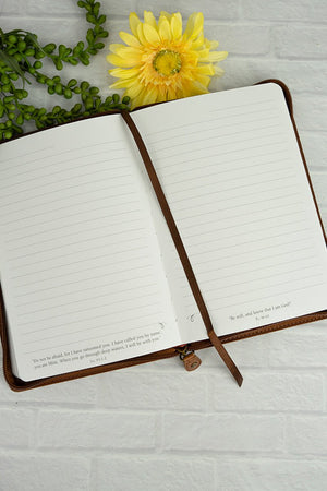 Be Strong Toffee Brown LuxLeather Zippered Journal - Wholesale Accessory Market