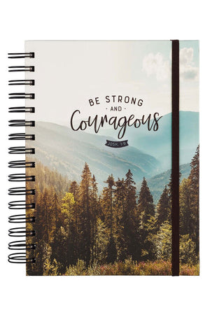 Joshua 1:9 'Be Strong And Courageous' Large Wirebound with Elastic Journal - Wholesale Accessory Market
