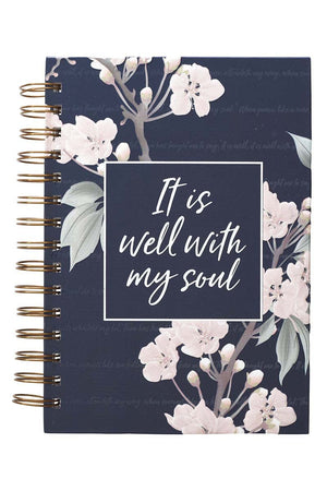 It Is Well With My Soul Floral Large Wirebound Journal - Wholesale Accessory Market