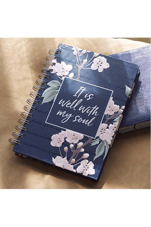 It Is Well With My Soul Floral Large Wirebound Journal - Wholesale Accessory Market