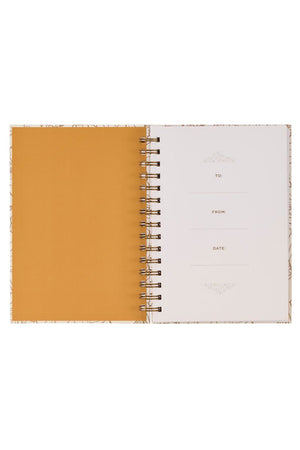 Give Thanks White and Gold Large Wirebound Journal - Wholesale Accessory Market