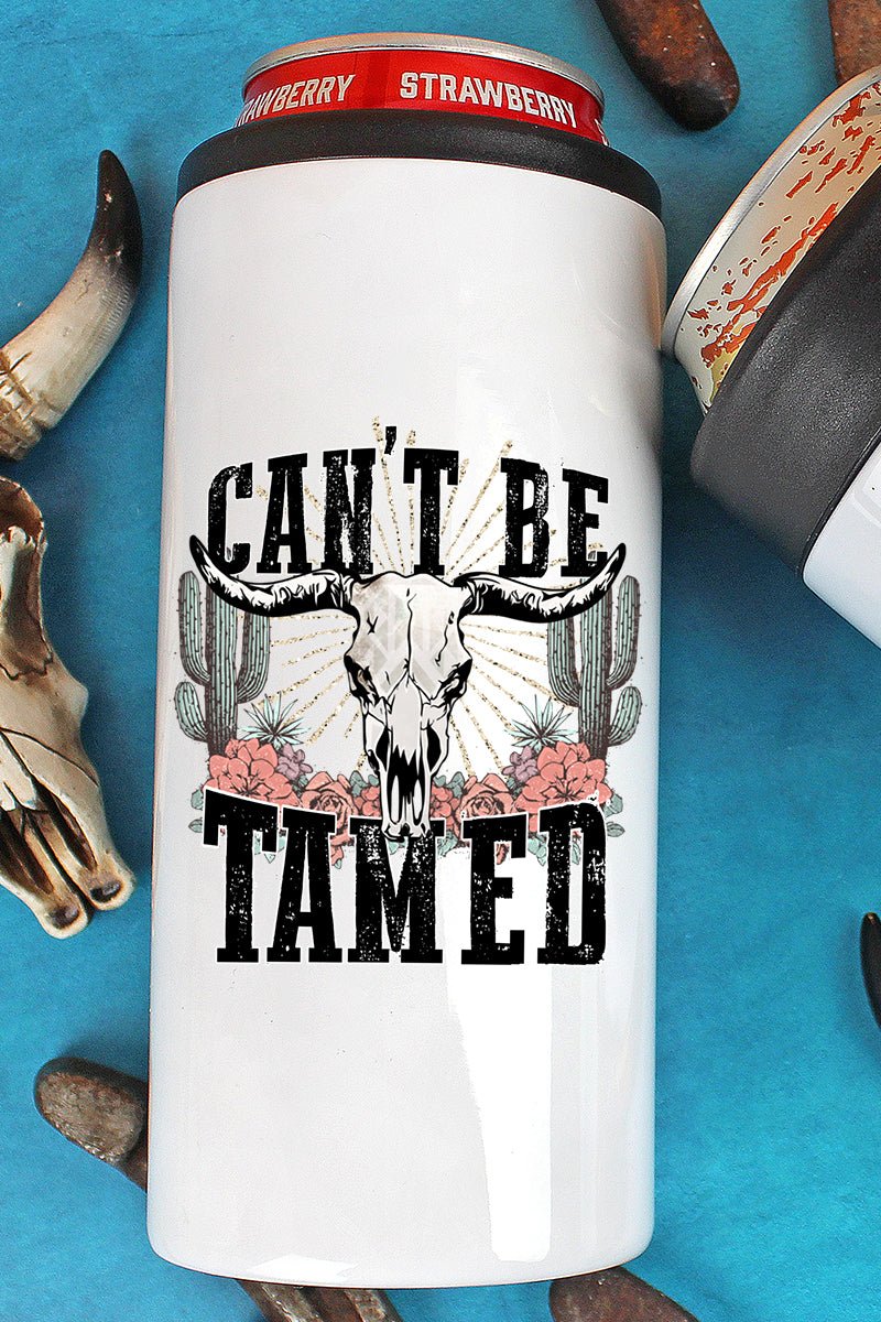 Steer Skull Can't Be Tamed Stainless Steel Slim Hugger - Wholesale Accessory Market