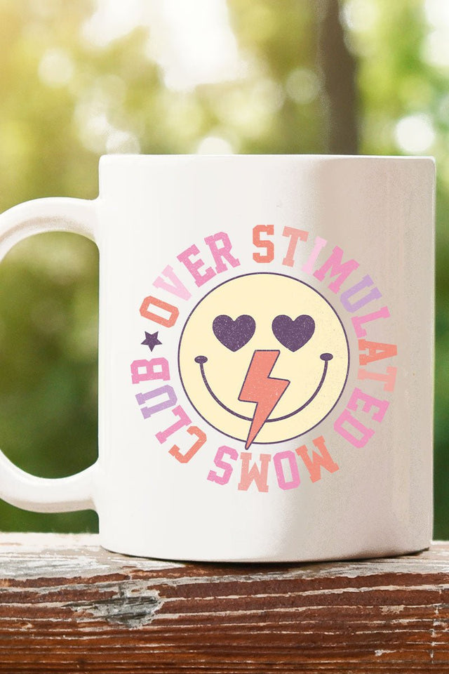 Colorful Overstimulated Moms Club White Mug - Wholesale Accessory Market