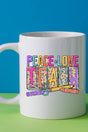 Leopard Peace Love Teach White Mug - Wholesale Accessory Market