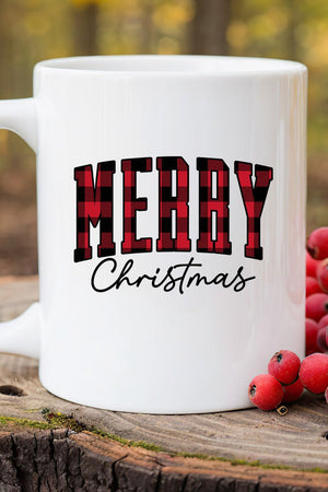 Red Buffalo Plaid Merry Christmas White Mug - Wholesale Accessory Market