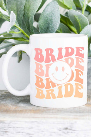 SALE! Happy Face Retro Bride White Mug - Wholesale Accessory Market