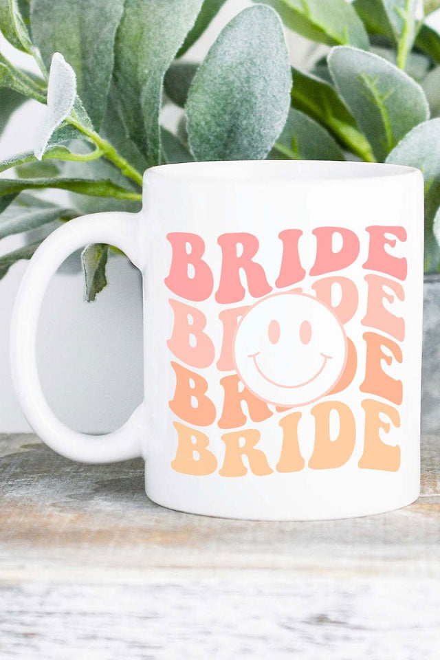 SALE! Happy Face Retro Bride White Mug - Wholesale Accessory Market