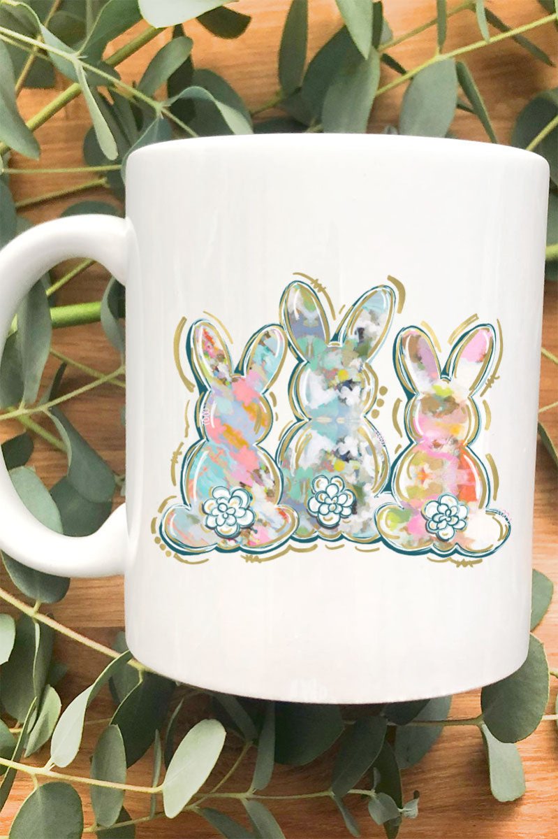 Watercolor Bunny Trio White Mug - Wholesale Accessory Market