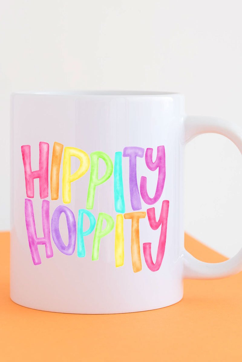 Watercolor Hippity Hoppity White Mug - Wholesale Accessory Market