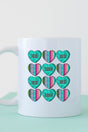 SALE! Turquoise Valentine Hearts White Mug - Wholesale Accessory Market