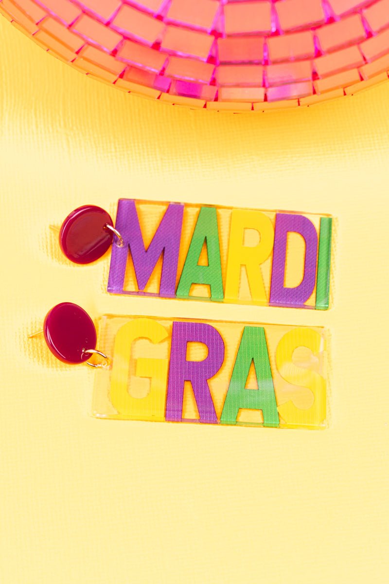 Mardi Gras Acrylic Bar Earrings Wholesale Accessory Market