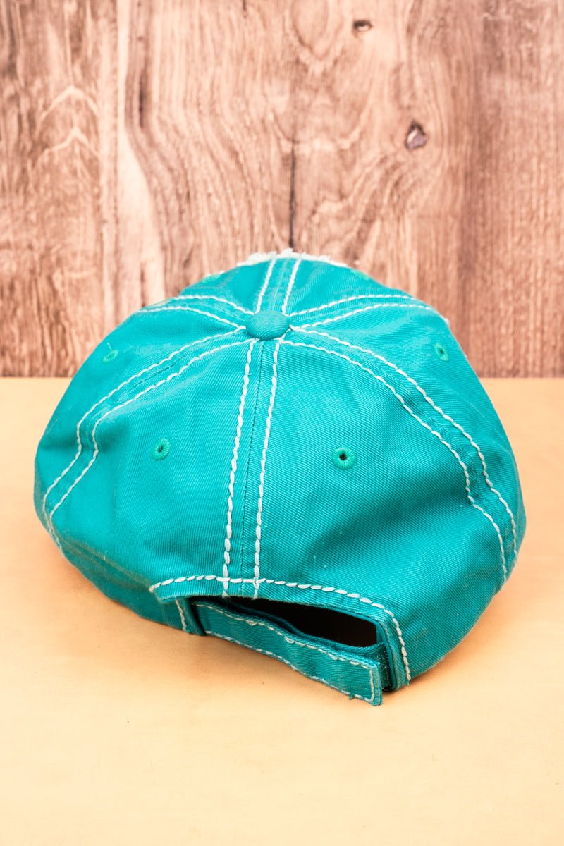 Distressed Turquoise 'Just Horsen' Around' Cap Wholesale Accessory Market