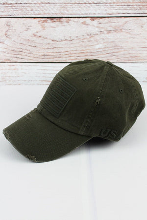 Distressed Olive Subdued Flag Tactical Operator Cap - Wholesale Accessory Market