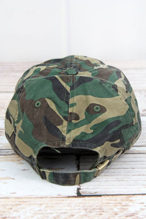 Distressed Camo American Flag Cap - Wholesale Accessory Market