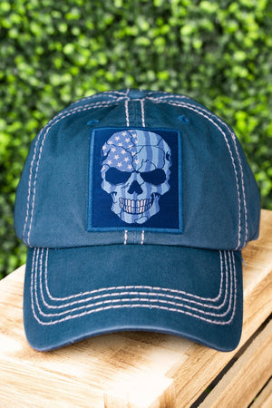 Blue Skull Flag Cap - Wholesale Accessory Market