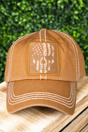 Timber Brown Skull Flag Cap - Wholesale Accessory Market