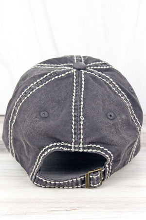 Distressed Dark Gray American Flag Cap - Wholesale Accessory Market