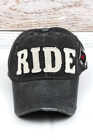 Distressed Dark Gray 'Ride' Cap - Wholesale Accessory Market