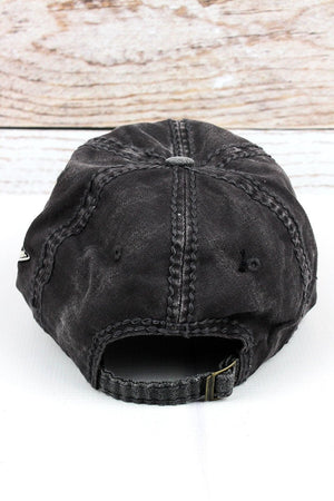 Distressed Dark Gray 'Ride' Cap - Wholesale Accessory Market