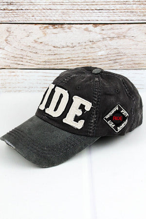 Distressed Dark Gray 'Ride' Cap - Wholesale Accessory Market