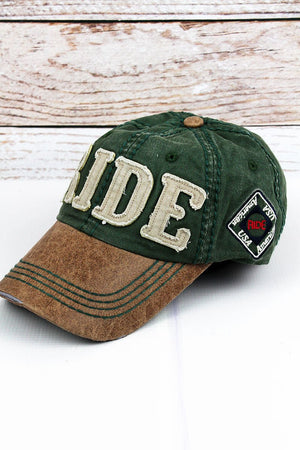 Distressed Dark Green 'Ride' Cap - Wholesale Accessory Market