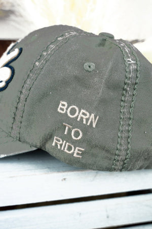 Distressed Olive with Raised 'Ride' Cap - Wholesale Accessory Market