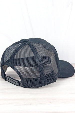 Black with Black Flag Patch Mesh Cap - Wholesale Accessory Market
