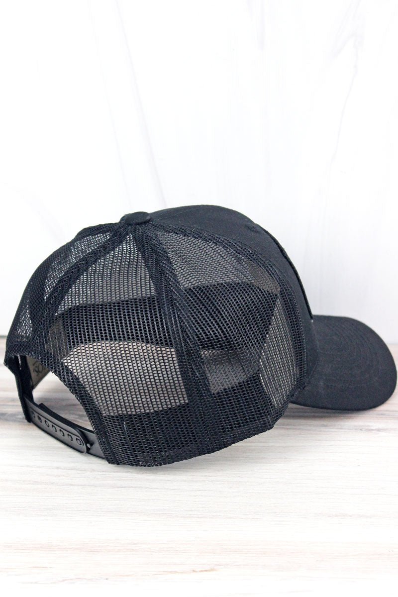 Black with Thin Blue Line Black Flag Patch Mesh Cap | Wholesale ...