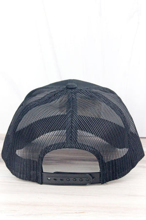 Black with Thin Red Line Black Flag Patch Mesh Cap - Wholesale Accessory Market