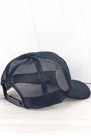 Black with Thin Red Line Black Flag Patch Mesh Cap - Wholesale Accessory Market