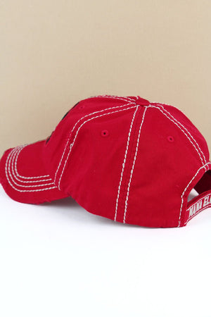 Distressed Red 'Mama Elf' Plaid Cap - Wholesale Accessory Market