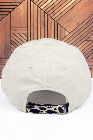 Distressed Stone 'Baseball Babe' Leopard Heart Cap - Wholesale Accessory Market