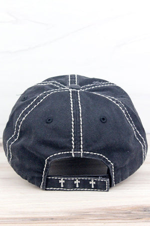 Distressed Black 'Amazing Grace' Cap - Wholesale Accessory Market