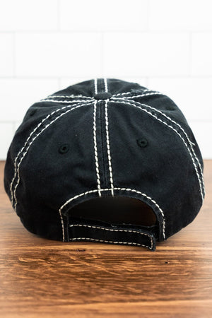 Distressed Black 'Coffee Keeps Me Going Until It's Time For Wine' Cap - Wholesale Accessory Market